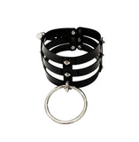 Harajuku Hot Punk Three Row Choker Goth Big O-Round Rivet Necklaces
