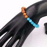 Healing Natural Wood and Opal Charm Bracelet - Stone Buddha Bracelet