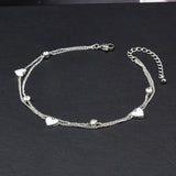 Heart Anklets Jewelry for Women Shell Chain Double Summer Beach Gift