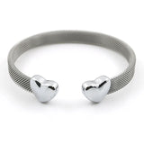 Grey Mesh Silver Lover's Stainless Steel Cuff Bracelet Women