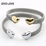 Grey Mesh Silver Lover's Stainless Steel Cuff Bracelet Women