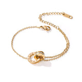Heart Charm Stainless Steel Bracelet Vintage Plating Chain Punk Hand Jewelry