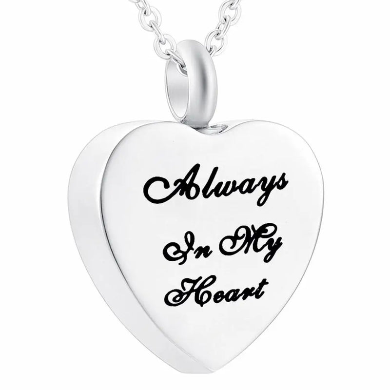 Heart Cremation Jewelry Urn Necklace For Ashes Keepsake Gift Funeral Pendant