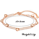Heart Double Layer Bracelet Stainless Steel Chain Bracelets