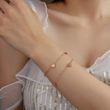 Heart Double Layer Bracelet Stainless Steel Chain Bracelets