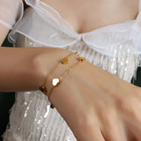 Heart Double Layer Bracelet Stainless Steel Chain Bracelets