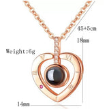 Heart Jewelry Lover Necklace 100 Language I Love You Pendant Valentine Gift