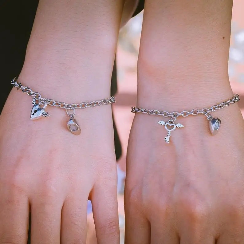Heart Magnetic Couple Bracelets His and Hers