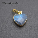Heart Necklaces Metal Chain Labradorite Amethyst Pendant Choker Necklace