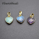 Heart Necklaces Metal Chain Labradorite Amethyst Pendant Choker Necklace