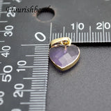 Heart Necklaces Metal Chain Labradorite Amethyst Pendant Choker Necklace