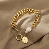 Heart Pendant Bangle Bracelet Charm Toggle-clasps Anniversary Gift