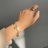 Heart Pendant Bangle Bracelet Charm Toggle-clasps Anniversary Gift