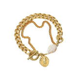 Heart Pendant Bangle Bracelet Charm Toggle-clasps Anniversary Gift