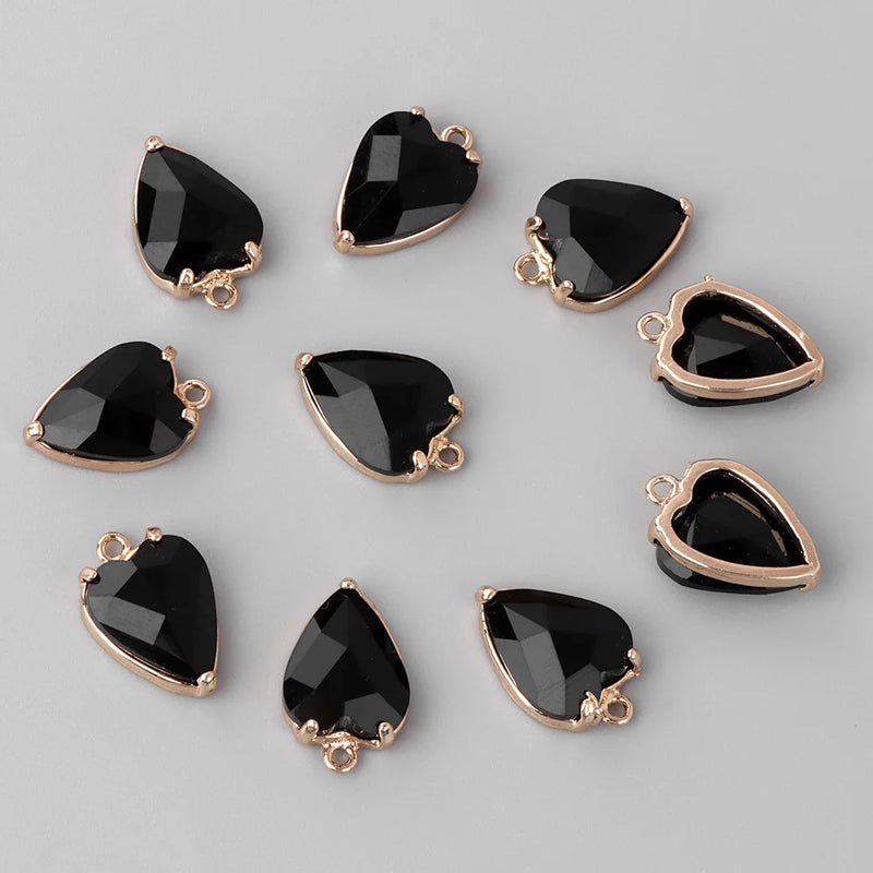 Crystal Heart Pendant Beads Charms DIY Jewelry Making