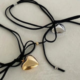 Heart Pendant Necklace Bowknot Choker Chain Jewelry