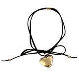 Heart Pendant Necklace Bowknot Choker Chain Jewelry
