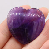 Heart Shape Natural Amethysts Beads 40x40mm
