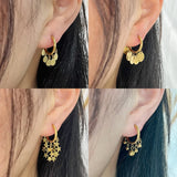 Heart Smiling Face Hoop Earrings Stainless Steel Star Pendant Jewelry