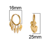 Heart Smiling Face Hoop Earrings Stainless Steel Star Pendant Jewelry