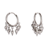 Heart Smiling Face Hoop Earrings Stainless Steel Star Pendant Jewelry