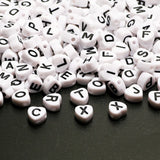 7mm Heart Transparent Acrylic Letter Beads for Jewelry Making