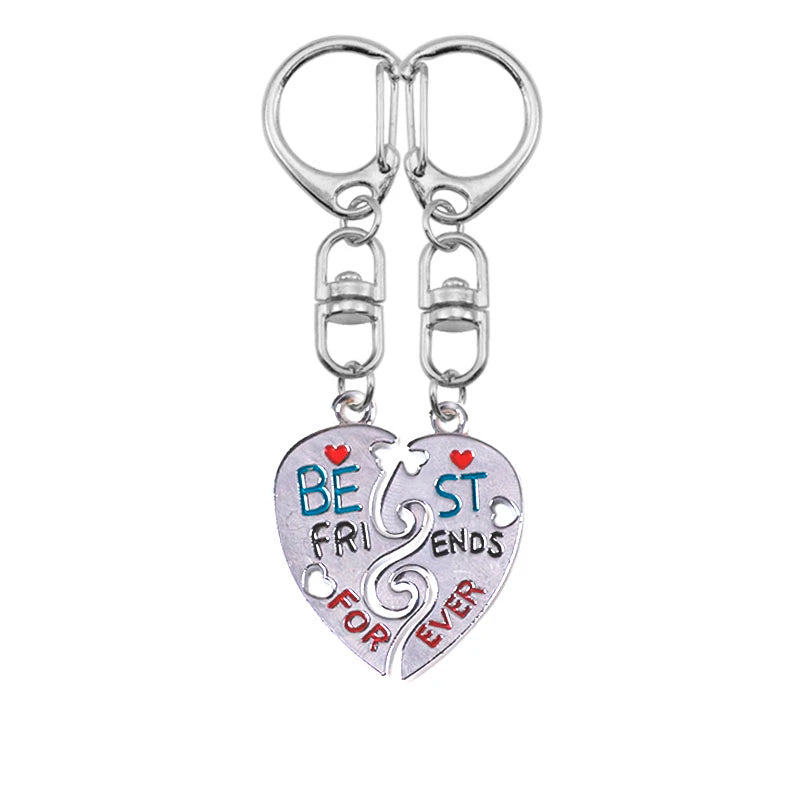 Heart-shaped Keychain BFF Friendship Pendant Backpack Jewelry Gift