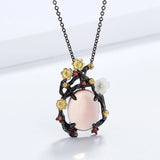 Zircon Goose Egg-Shaped Earrings Necklace Set