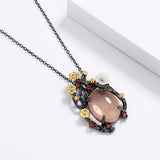 Zircon Goose Egg-Shaped Earrings Necklace Set