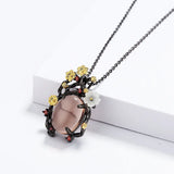 Zircon Goose Egg-Shaped Earrings Necklace Set