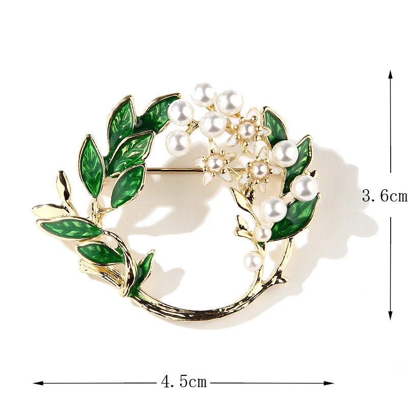 Dripping Glaze Lily Of The Valley Pearls Brooch Gardenia Brooch