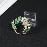 Dripping Glaze Lily Of The Valley Pearls Brooch Gardenia Brooch