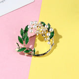 Dripping Glaze Lily Of The Valley Pearls Brooch Gardenia Brooch
