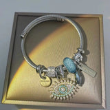 Stainless Steel Wire Demon Eye Bracelet Bangle