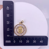 C-Shaped Moon Necklace Pendant with Zircon Inlay