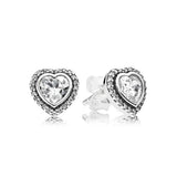 S925 Sterling Silver Heart Enamel Earrings Women Diy Jewelry
