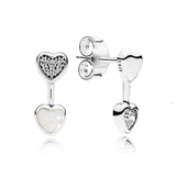 S925 Sterling Silver Heart Enamel Earrings Women Diy Jewelry
