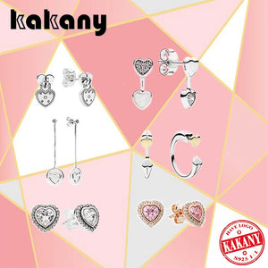 S925 Sterling Silver Heart Enamel Earrings Women Diy Jewelry