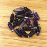 Amethyst Winding Bullet Pendant Hexagonal Columnar Pendant