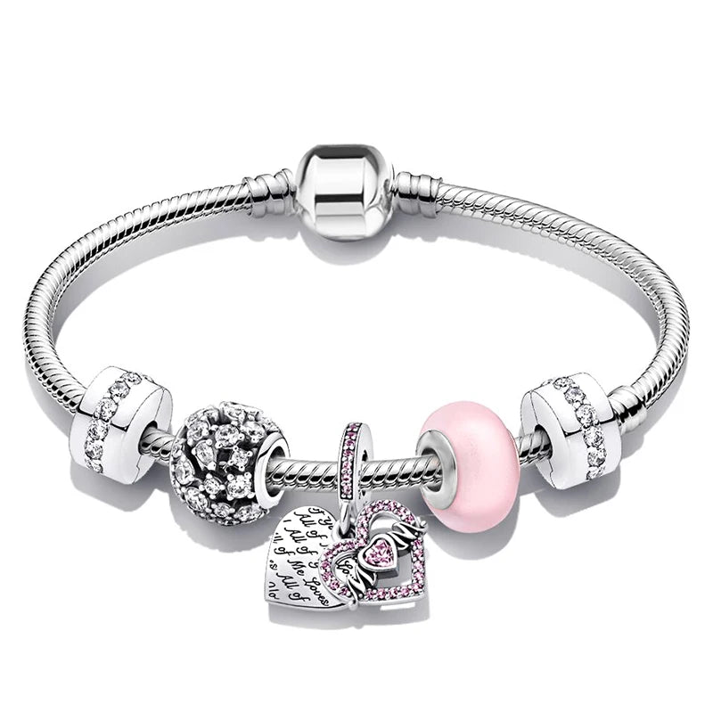 Silver Dream Catcher Crystal Charm Bracelet