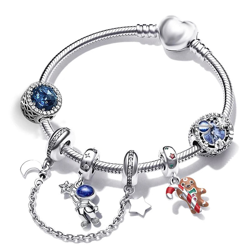 Silver Dream Catcher Crystal Charm Bracelet
