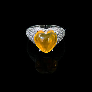 Heart Shaped CZ Wedding Rings for Women