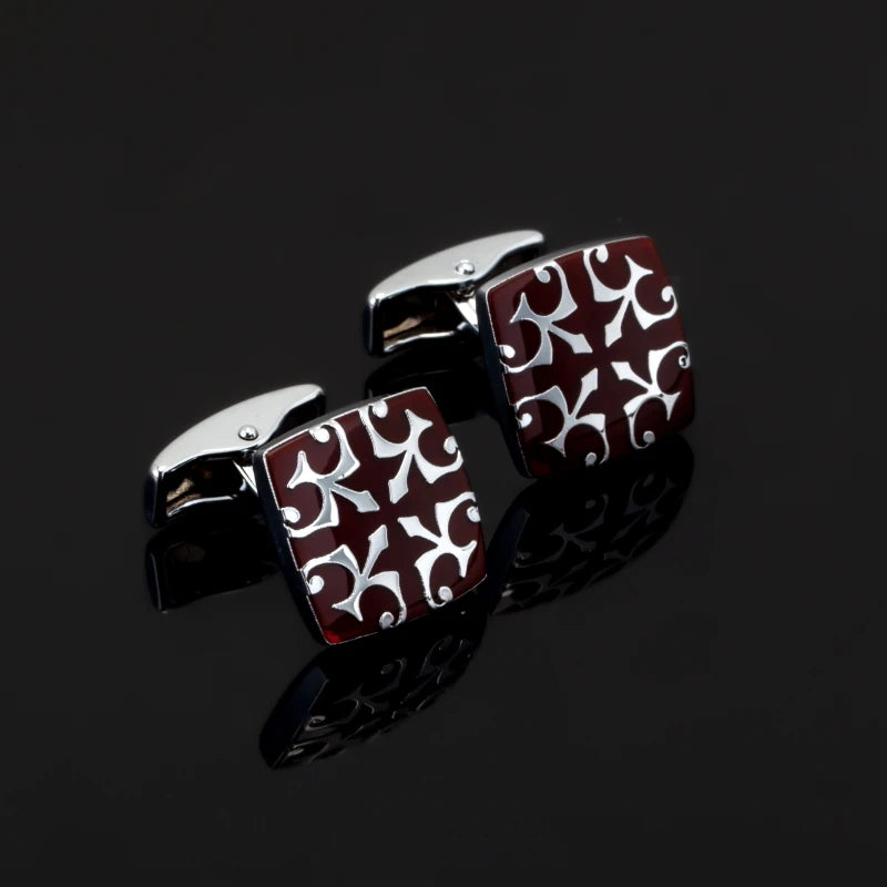 Red bats enamel Cufflinks for Mens Shirt