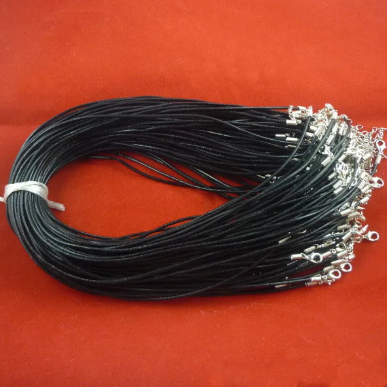 Leather Cord Choker Necklace with Lobster Clasp for DIY Jewelry - 30PCS