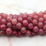Natural Strawberry Quartz Stone Beads 6-8mm Red Round Bead