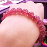 Natural Strawberry Quartz Stone Beads 6-8mm Red Round Bead