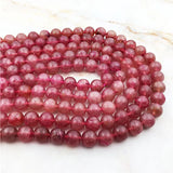 Natural Strawberry Quartz Stone Beads 6-8mm Red Round Bead