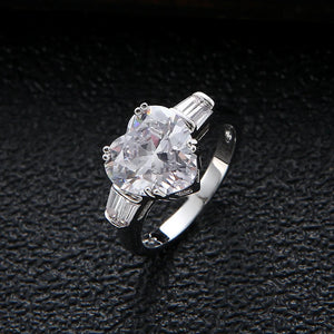 Pink Cubic Zirconia Heart Shape Wedding Ring for Women R-301