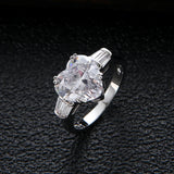 Pink Cubic Zirconia Heart Shape Wedding Ring for Women R-301