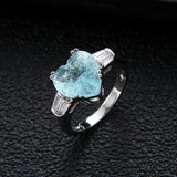 Pink Cubic Zirconia Heart Shape Wedding Ring for Women R-301
